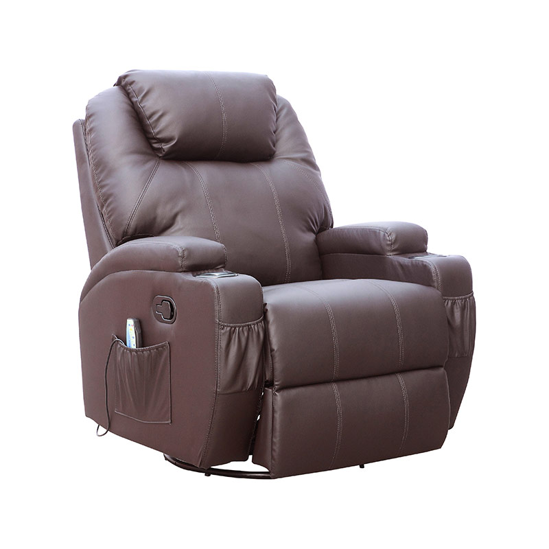 Fauteuil inclinable de massage pivotant et à bascule avec cadre en contreplaqué 7028