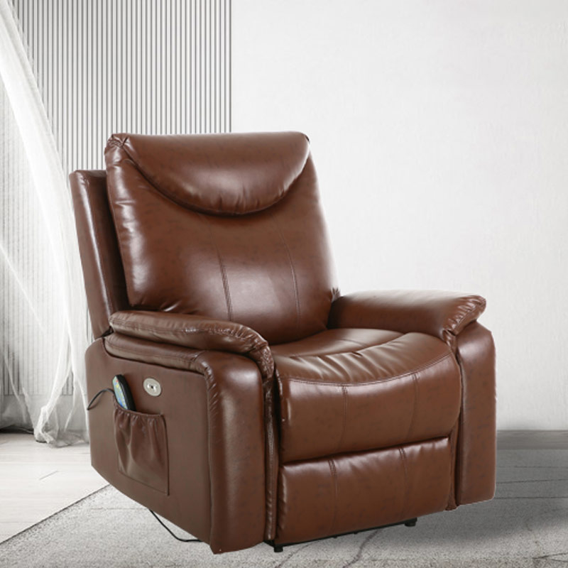 7210 Canapé de massage pour fauteuil inclinable électrique en cuir avec 2 poches latérales