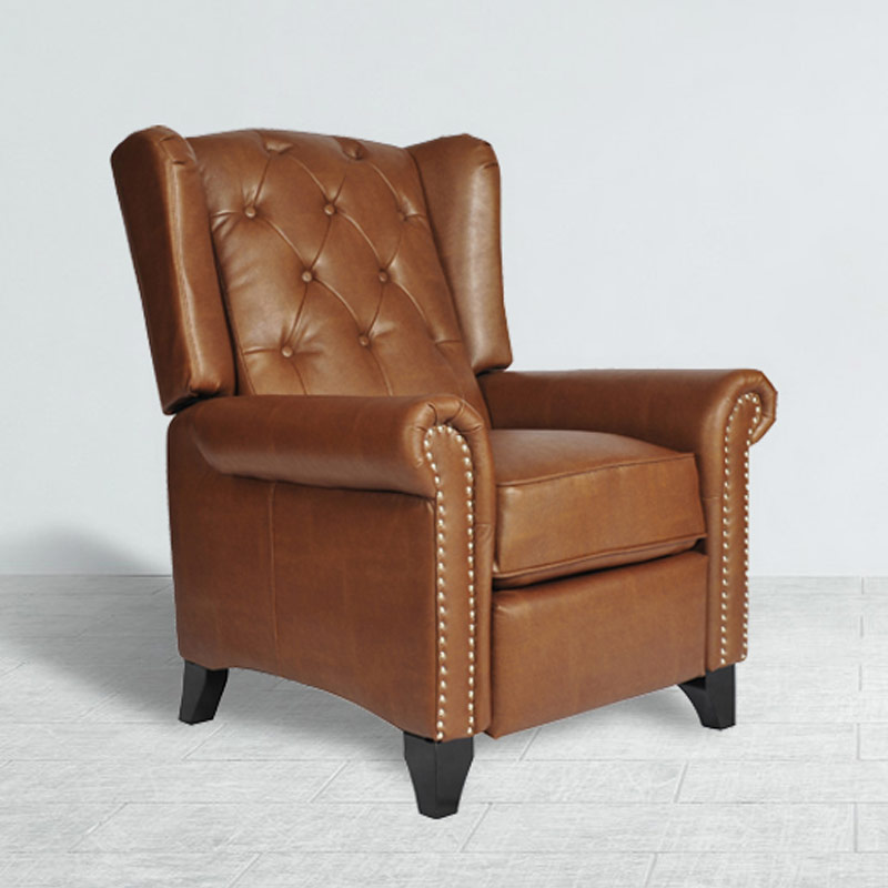 7234 Fauteuil inclinable en cuir à dossier poussoir